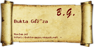 Bukta Géza névjegykártya