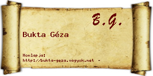 Bukta Géza névjegykártya